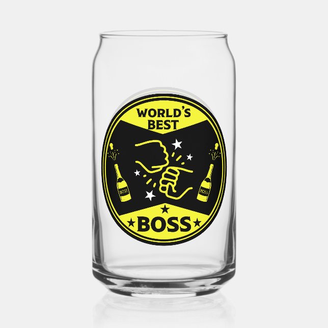 World's Greatest Boss Can Glass (Front)