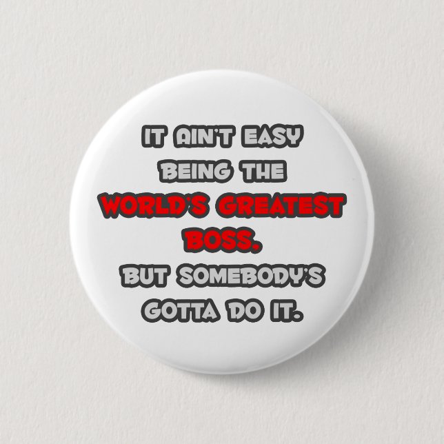 World's Greatest Boss Joke 2 Inch Round Button (Front)