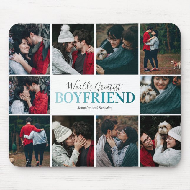 Worlds Greatest Boyfriend 10 Photo Mouse Pad (Front)