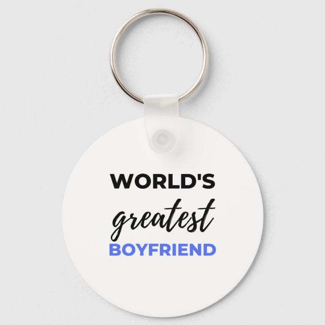 World's Greatest Boyfriend Black Keychain (Front)
