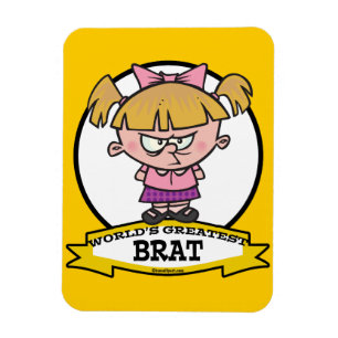 WORLDS GREATEST BRAT CARTOON MAGNET