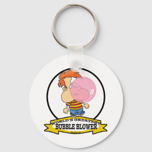 WORLDS GREATEST BUBBLE BLOWER KIDS CARTOON KEYCHAIN