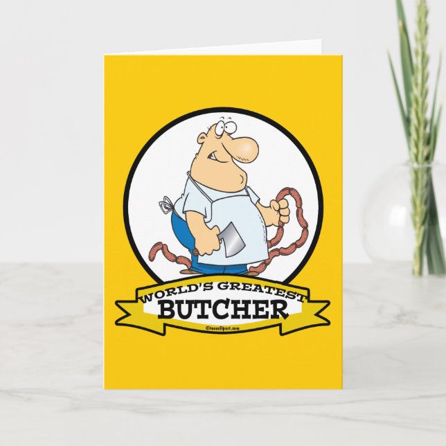 WORLDS GREATEST BUTCHER MEN CARTOON CARD (Front)