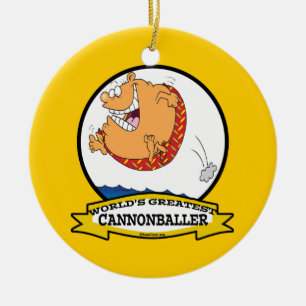 WORLDS GREATEST CANNONBALLER MEN CARTOON CERAMIC ORNAMENT