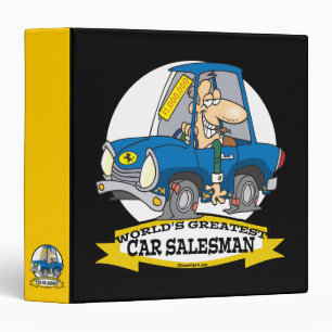 WORLDS GREATEST CAR SALESMAN MEN CARTOON BINDER