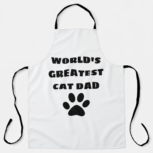 World's Greatest Cat Dad Custom Text Personalized Apron (Front)