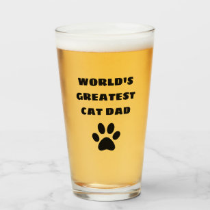 World's Greatest Cat Dad Custom Text Personalized Glass