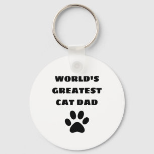 World's Greatest Cat Dad Custom Text Personalized Keychain