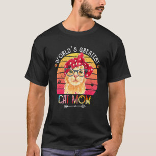 World's Greatest Cat Mom Colorful For Mother's Day T-Shirt
