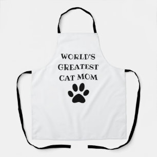 World's Greatest Cat Mom Custom Text Personalized Apron