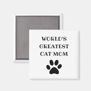 World's Greatest Cat Mom Custom Text Personalized Magnet