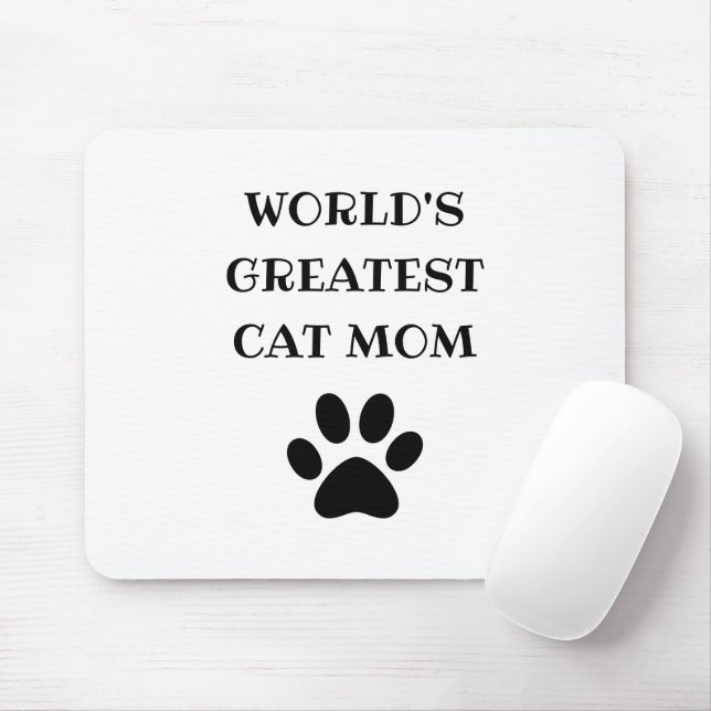 World's Greatest Cat Mom Custom Text Personalized Mouse Pad (With Mouse)