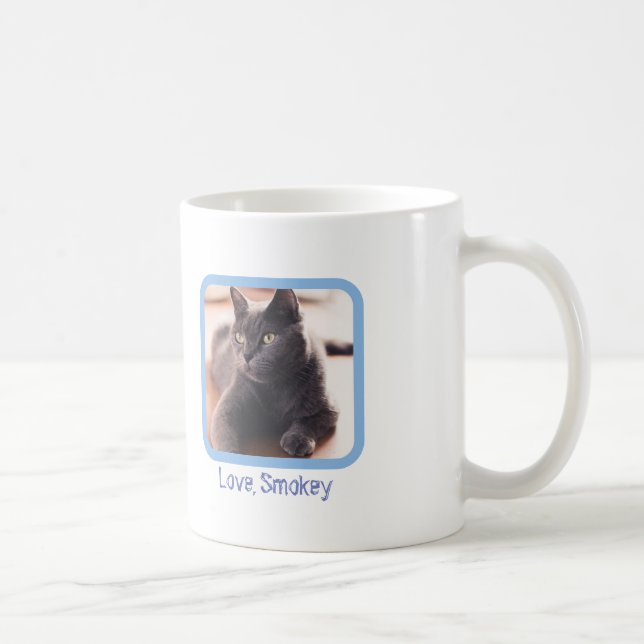 World's Greatest Cat Mom, Photo & Cat Name Coffee Mug (Right)