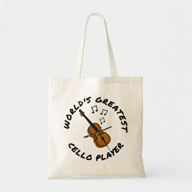 World's Greatest Cello Player, Cellist Funny Tote Bag (Front)