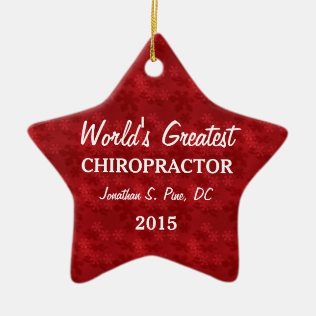 World's Greatest Chiropractor Customized Ornament (Front)
