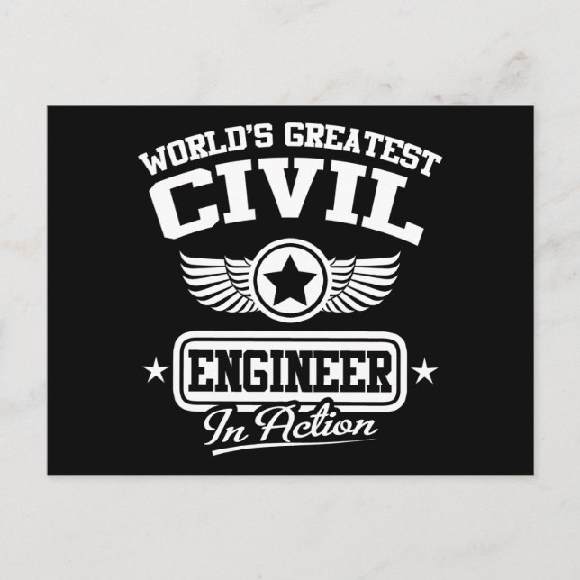 World's Greatest Civil Engineer In Action Postcard (Front)