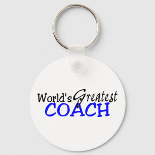 Worlds Greatest Coach Blue Black Keychain