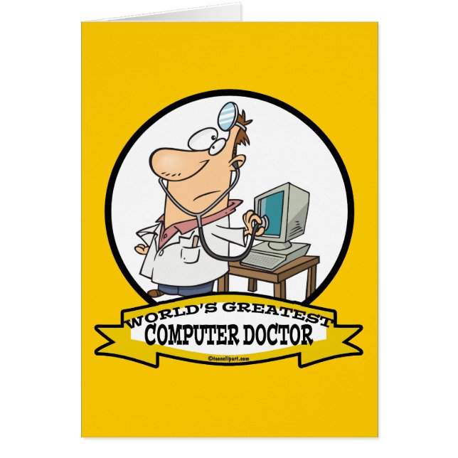 WORLDS GREATEST COMPUTER DOCTOR MEN CARTOON (Front)