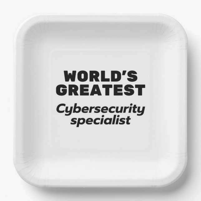World's greatest Cybersecurity Specialist Paper Plate (Front)