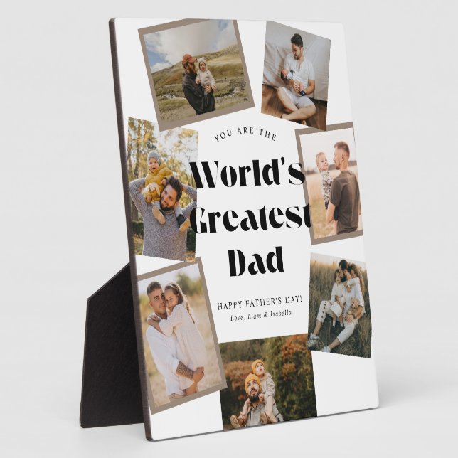 World's Greatest Dad 7 Photo Collage Plaque (Side)