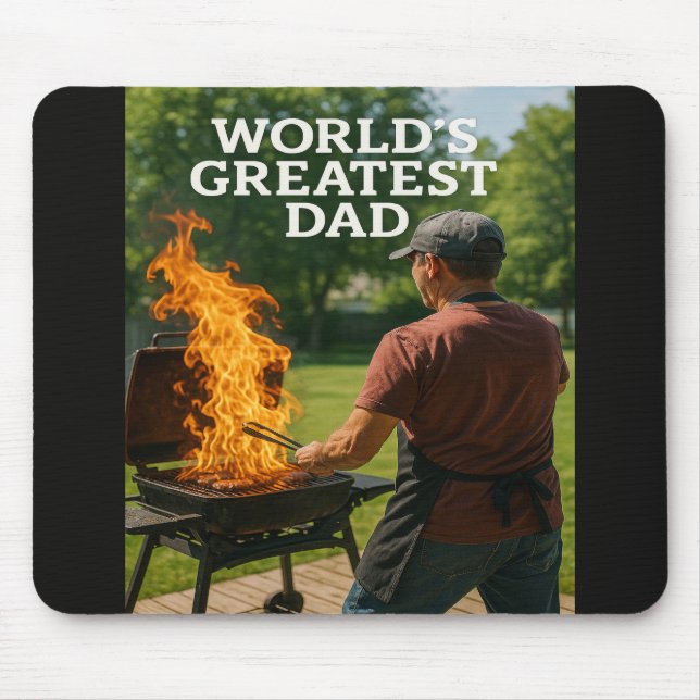 World's Greatest Dad – BBQ Inferno Edition Mouse Pad (Front)