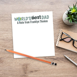 World's Greatest Dad Cute Planet Pesonalized Notepad