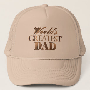 World's Greatest Dad Elegant Chic Gold Typography Trucker Hat