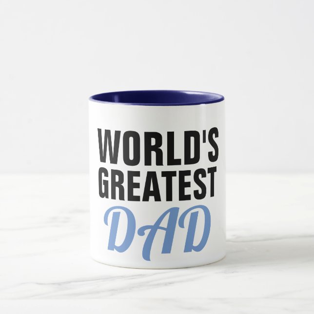 worlds greatest dad father's day design funny cute mug (Center)