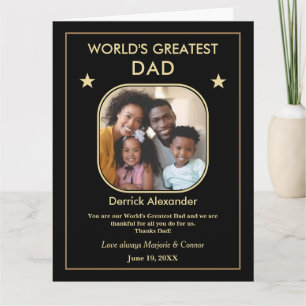 World's Greatest Dad Father's Day Photo Big Custom Card
