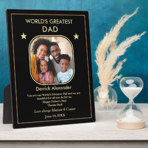 World's Greatest Dad Father's Day Photo Custom  Plaque