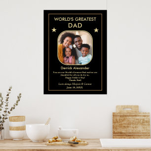 World's Greatest Dad Father's Day Photo Custom   Poster