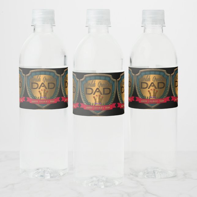 World's Greatest Dad | Father's Day Water Bottle Label (Bottles)