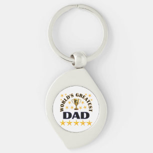 World's Greatest Dad, gold stars, Keychain
