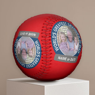 World's Greatest Dad Grandpa Custom Photo Template Baseball