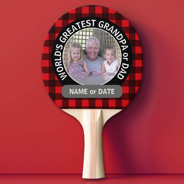 World's Greatest Dad Grandpa Custom Photo Template Ping Pong Paddle (Custom Ping Pong Paddle for Dad)
