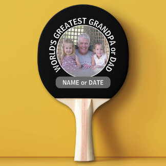 World's Greatest Dad Grandpa Custom Photo Template Ping Pong Paddle