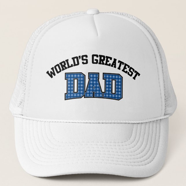 Worlds Greatest Dad Hat Plaid (Front)