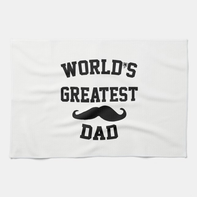 Worlds greatest dad kitchen towel (Horizontal)
