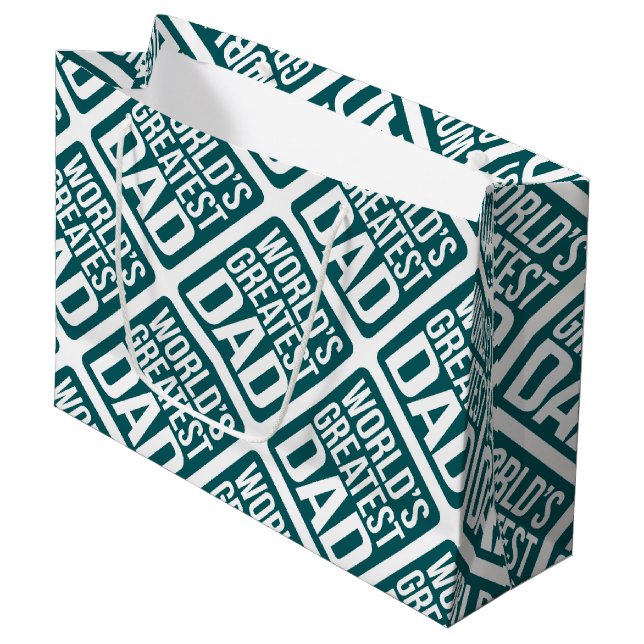 World's Greatest Dad Large Gift Bag (Front Angled)