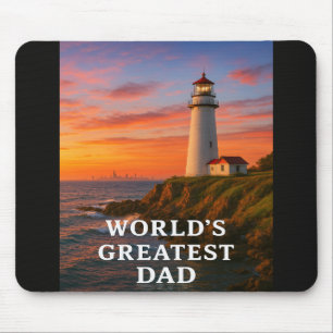 World's Greatest Dad – Lighthouse Edition Mouse Pad
