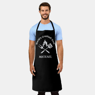 worlds greatest dad,personalized grill black white apron