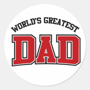 Worlds Greatest Dad Stickers Red