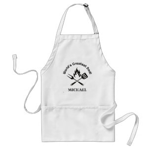 worlds greatest dad, stylish personalized chef standard apron