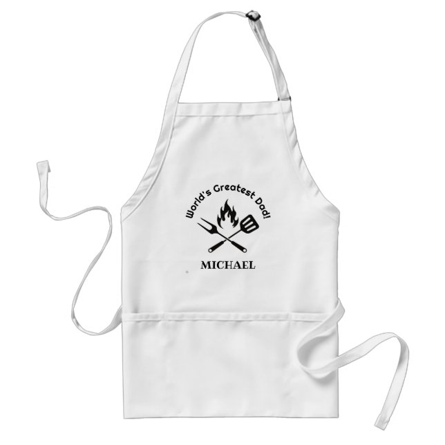 worlds greatest dad, stylish personalized chef standard apron (Front)