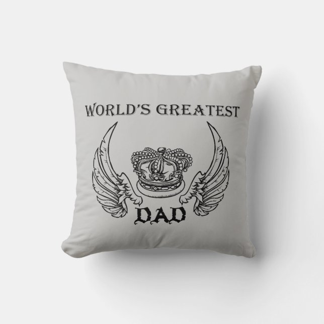 World's Greatest Dad Throw Pillow (Front)