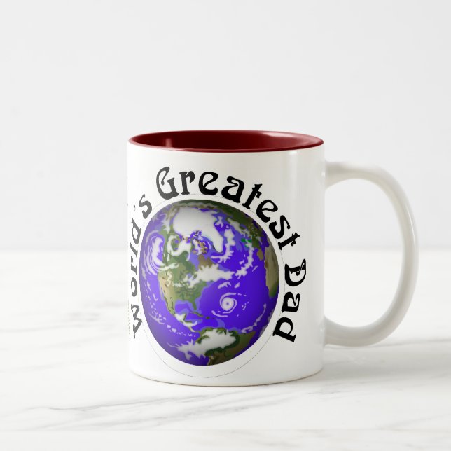 Worlds Greatest Dad! Two-Tone Coffee Mug (Right)