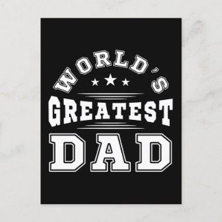 World's Greatest Dad Typography Father's Day Gift Postcard