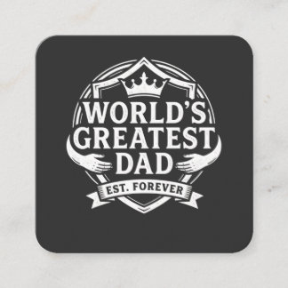 World's Greatest Dad - Vintage Shield Emblem Square Business Card