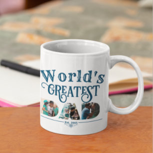 World's Greatest DAD with 3 Photo frames Coffee Mug