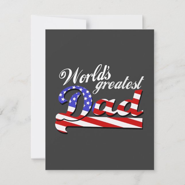 Worlds greatest dad with American flag - Dark (Front)
